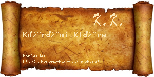 Körömi Klára névjegykártya