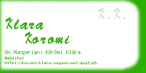 klara koromi business card